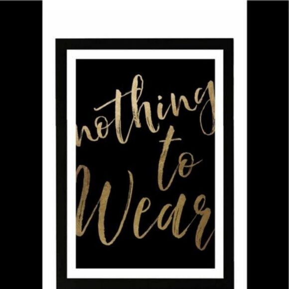 Wynwood Studio Nothing‎ To Wear Gold Framed Wall Art, Gold/Black, NWT - Picture 2 of 6